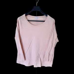 Standard James Perse Women Light Pink Raglan Long Sleeve Slub Jersey Tee Size 4